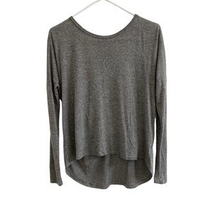 VINTAGE HAVANA Open Back Shirt Tunic Beaded Size S Gray Long Sleeve USA Made